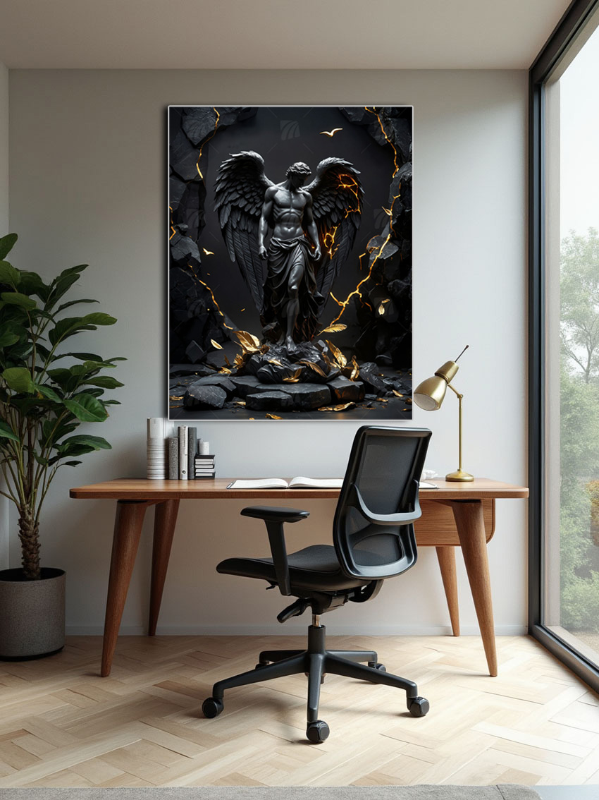 Stone Angel Mythisch Wandbild – Detailansicht