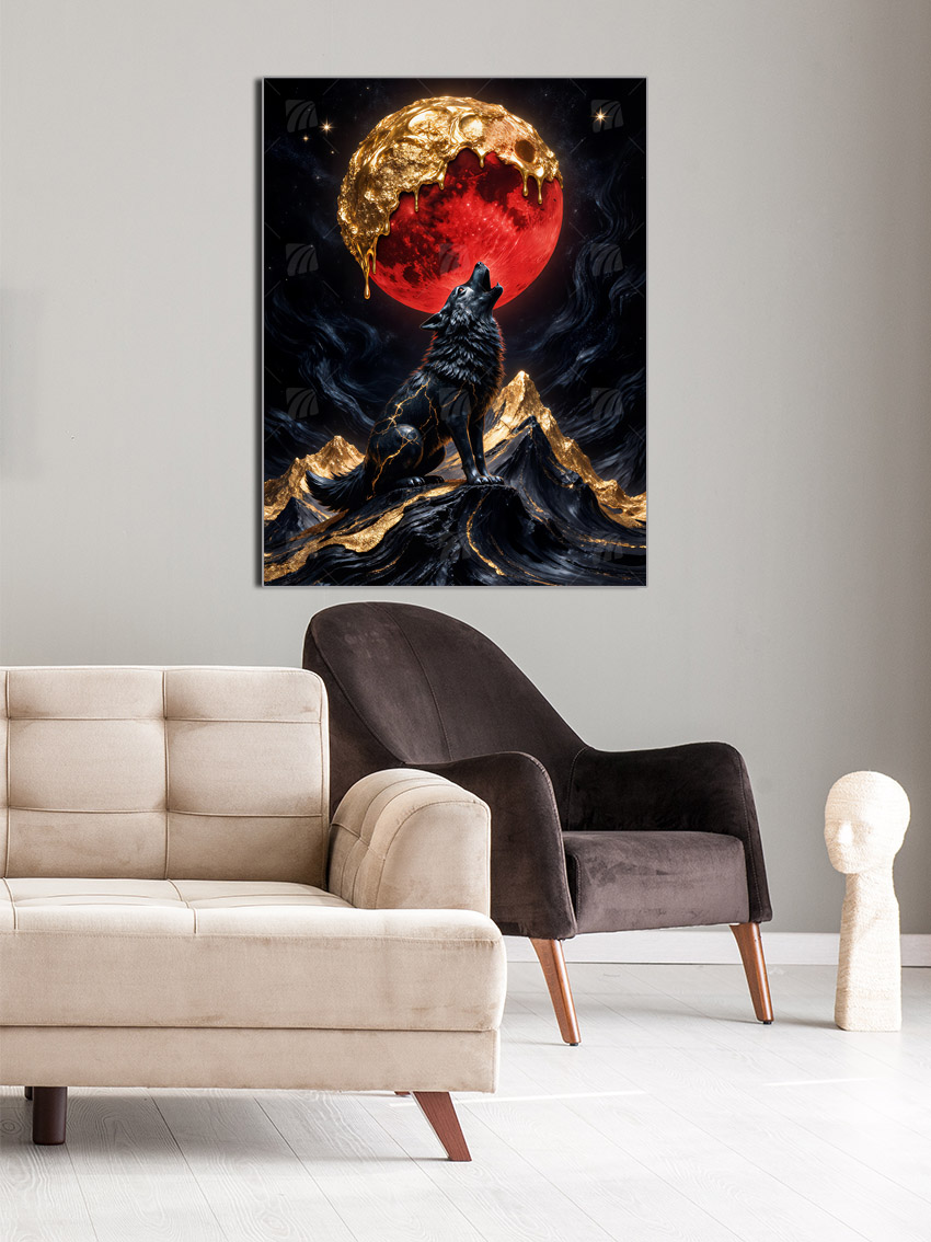 Golden Howl Tiere Wandbild – Detailansicht