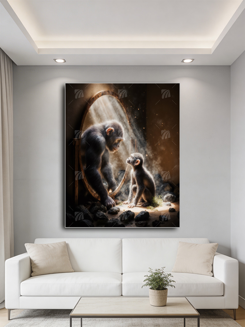Reflective Gaze Tiere Wandbild – Detailansicht