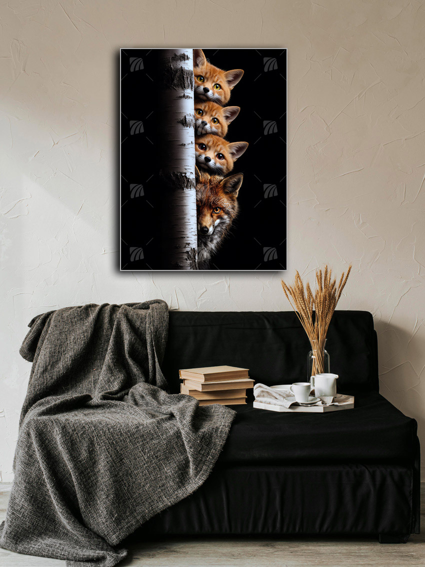 Komposition Tiere Wandbild – Detailansicht