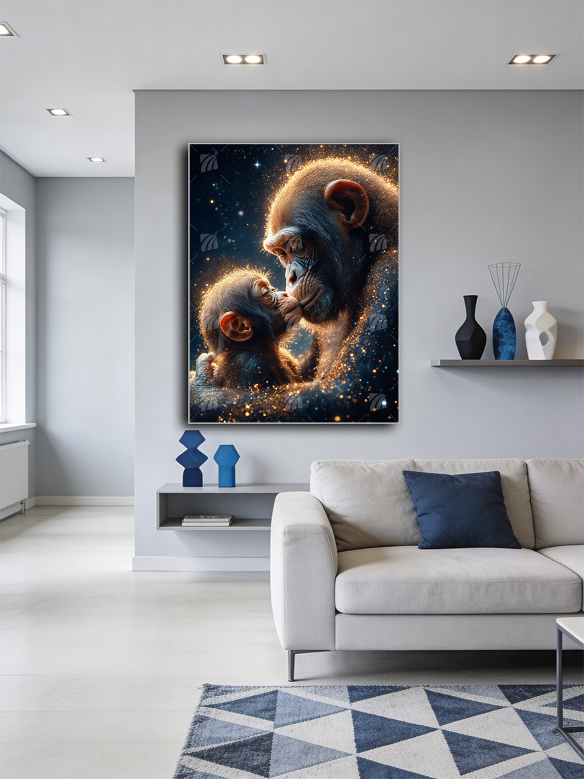 Golden Embrace Tiere Wandbild – Detailansicht