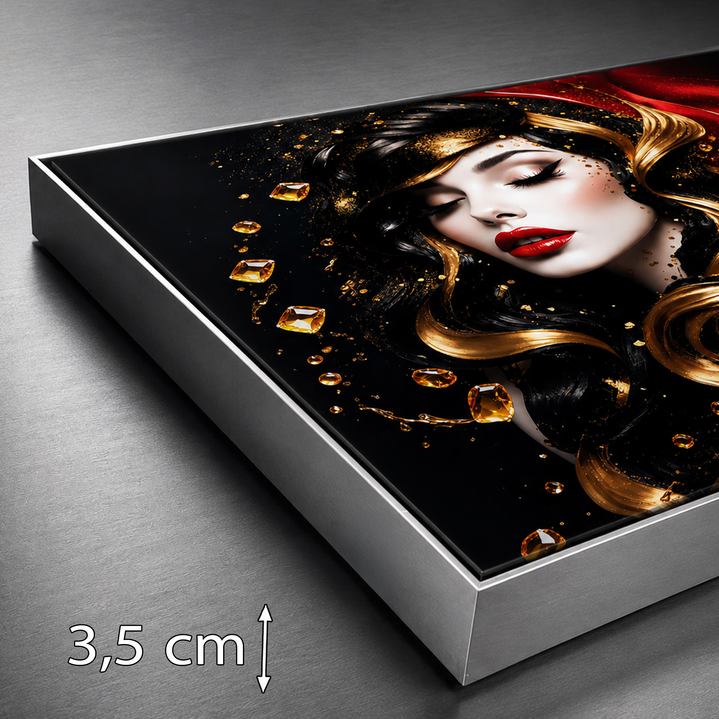 Divine Embrace Black & Gold Wandbild – Detailansicht